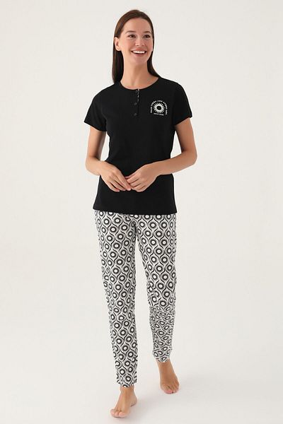 Pierre Cardin Good Black Women's Short Sleeve Pajama Set