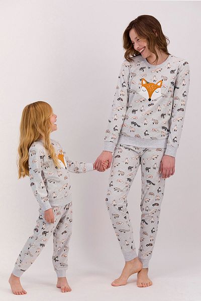Arnetta Foxes Karmelange Girl's Long Sleeve Pajama Set