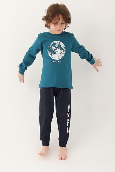 Rolypoly Dark Duck Green Boy's Long Sleeve Pajama Set