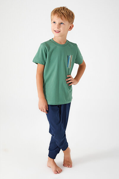 ROLY POLY Rolypoly Boy Green Short Sleeve Pajamas Set