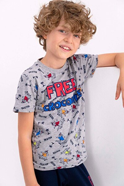 ROLY POLY Rolypoly Free Crocodile Grimelanj Erkek Çocuk Kısa Kol Pijama Takımı