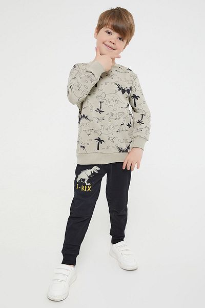 ROLY POLY Σετ φόρμας Rolypoly T-rex Light Khaki Boy's Fleece
