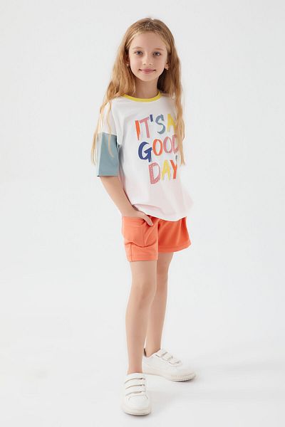 ROLY POLY Set de pantaloni scurți pentru fete Rolypoly It's A Good Day, portocaliu crem