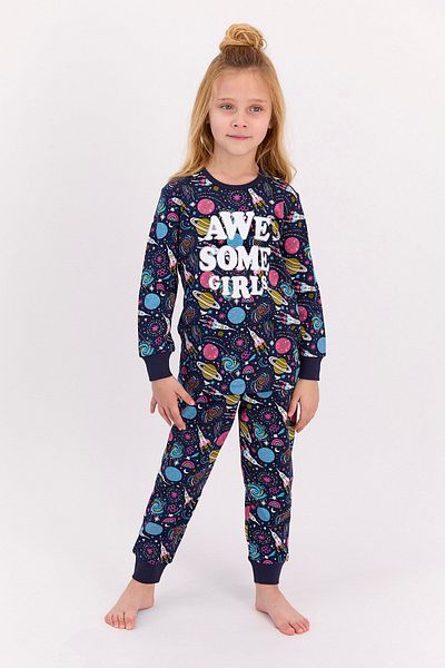 ROLY POLY Rolypoly Awsome Girl's Navy Blue Pajama Set