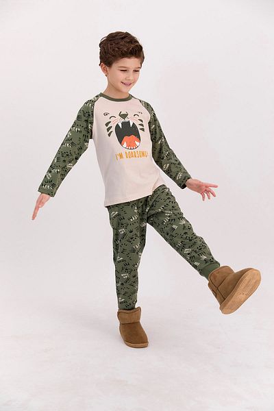 ROLY POLY Boy's Pajama Set - Rolypoly Im Roarsome Sand Beige