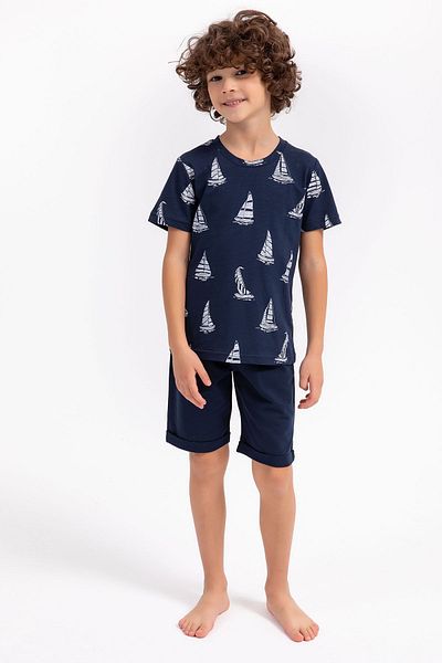Arnetta Boy's Bermuda Set - Sailor Navy Blue