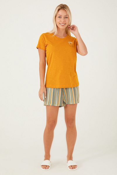 Arnetta We Have Seen The Future Mustard Women's Shorts Set