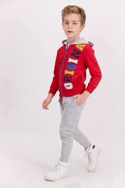 ROLY POLY Rolypoly Red Boy's Tracksuit Set - Zippered and Hooded