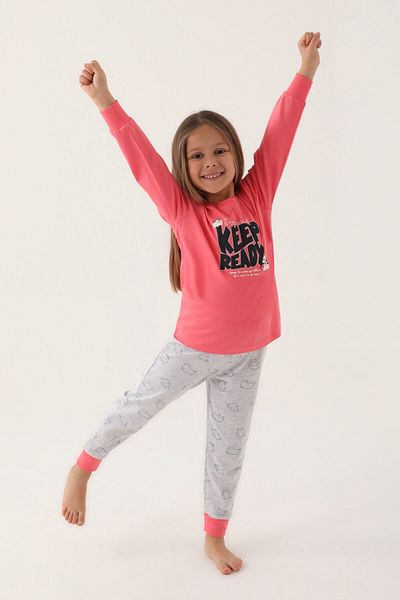 Rolypoly Enjoy Yourself Pink Girl's Long Sleeve Pajamas Set
