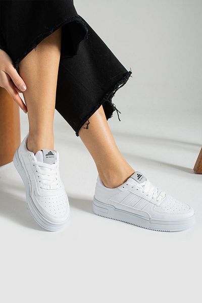 İnan Ayakkabı Insports Women's White Casual Sneakers & Sports Shoes Orthopedic Insole (3 cm Height)