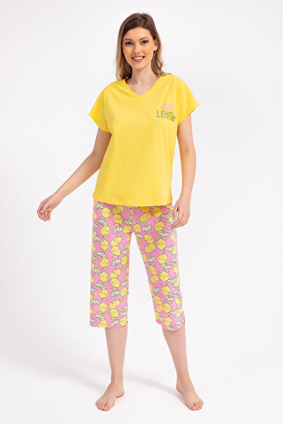 Arnetta Cute Lemon Sarı Kadın Kapri Takım