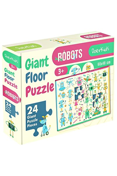 DoerKids Dev Robotlar Jumbo Yer Puzzle | Robots 3 Yaş 24 Parça