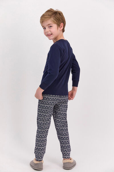 Arnetta Σετ πιτζάμες με μακρυμάνικο μπλουζ αγοριού, Happy Holidays