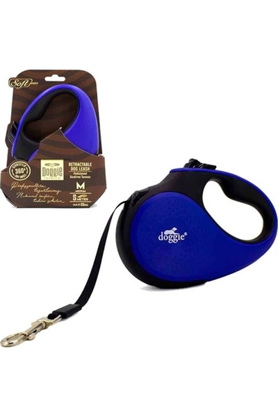 Doggie Otomatik Uzatma Tasması Soft Seri Royalmavi 25kg/5mt