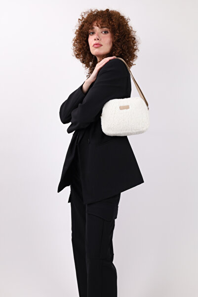 NOTHING Women's Mink Cream Fur Plush Mini Urban Cross Shoulder Bag