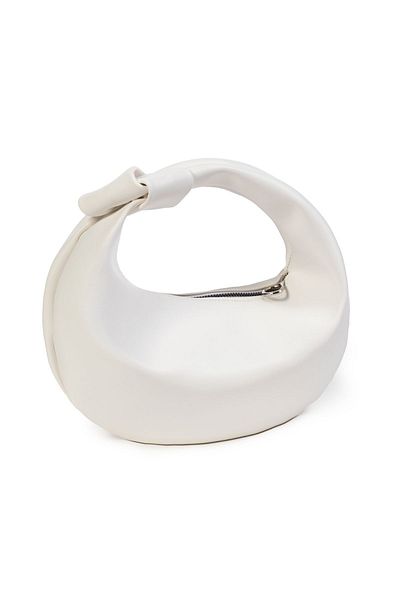 NOTHING Geantă de mână albă cu fermoar mini baghetă pentru femei