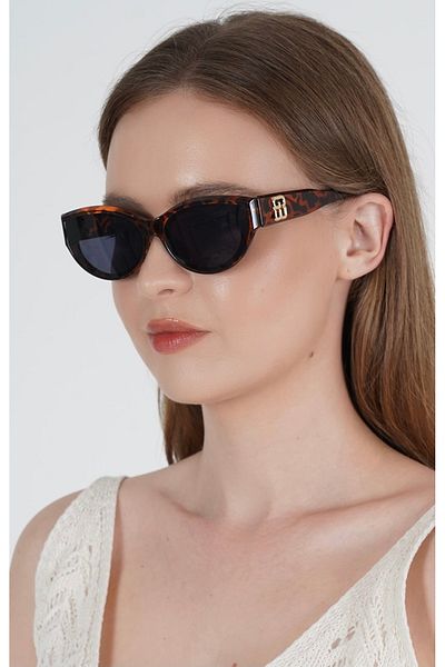 LOOKUP Lookup Leopard Oval Retro Vintage Women's Sunglasses