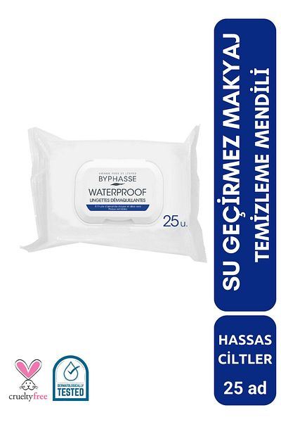 BYPHASSE Waterproof Make-up Removal Wipes Sensitive Skin 25 pieces