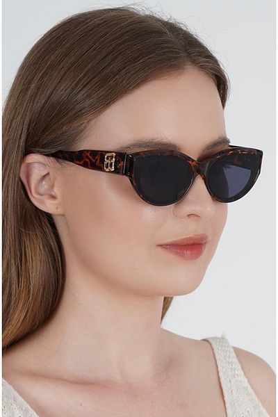 LOOKUP Lookup Leopard Oval Retro Vintage Women's Sunglasses