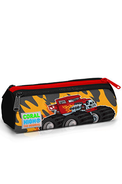 Coral High Kids Red Three Compartment Pencil Bag 22027