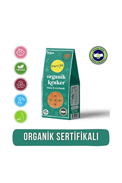 Monn Bio Organik & Vegan Kinoalı Zeytinyağlı Kraker - 60 G