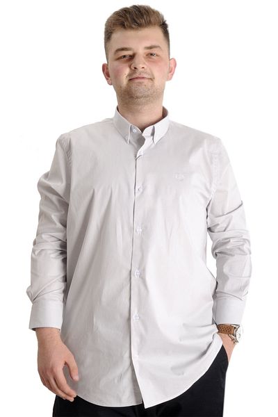 ModeXL Ανδρικό κλασικό πουκάμισο Mode XL Plus Size Lycra 20351 Γκρι