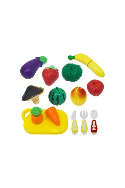 SmartFox Birlik Toy 22 Piece Toy Fruit Vegetable Cutting Set