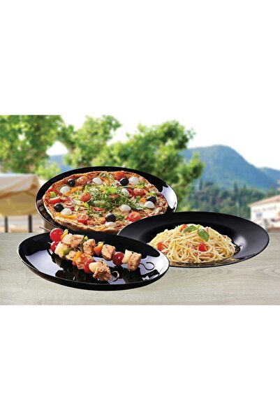 Luminarc Friens Time Black 28 Cm 6-Piece Pasta Ravioli Plate.