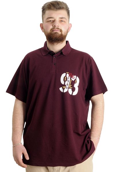 ModeXL Ανδρικό T-shirt Polo Piece Plus Size - Plum 23330