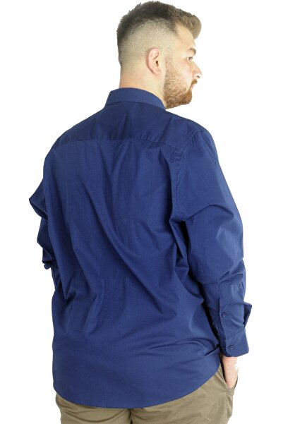 ModeXL Mode Xl Великий розмір Чоловіча класична сорочка з кишенями з еластаном 20350 Індіго