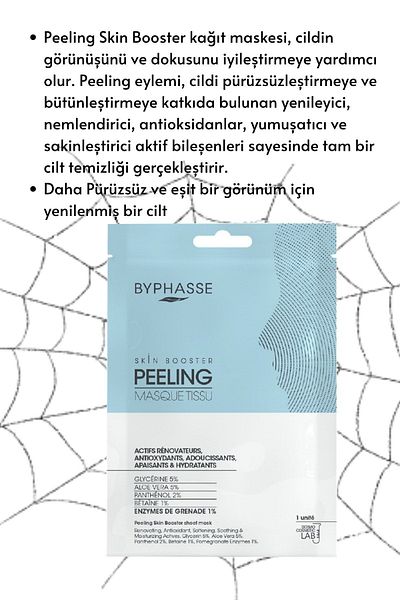 BYPHASSE Peeling Effective and Smoothing Skin Booster Paper Face Mask 1pc