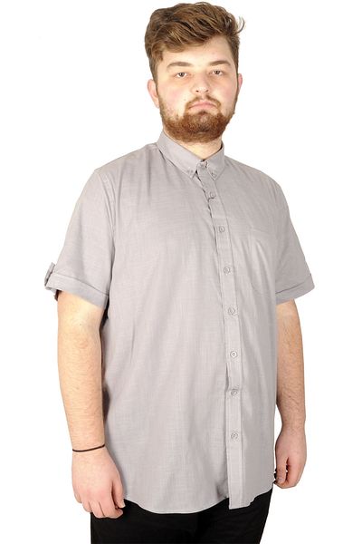 ModeXL Λινό λύκρα πουκάμισο Mode Xl μεγάλου μεγέθους με τσέπη 20389