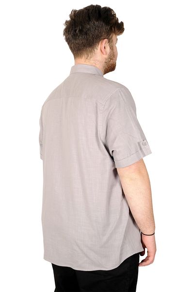 ModeXL Λινό λύκρα πουκάμισο Mode Xl μεγάλου μεγέθους με τσέπη 20389