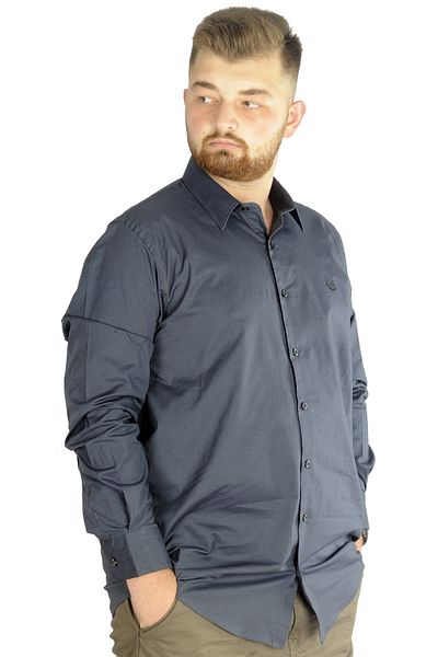 ModeXL Mode Xl Large Size Ανδρικό πουκάμισο Classic Lycra 20351 Anthracite