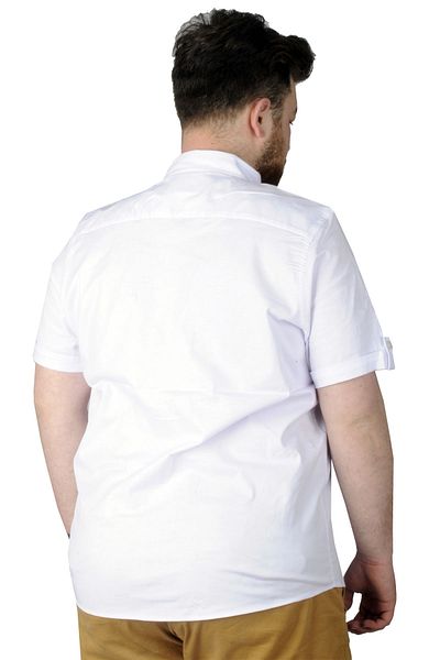 ModeXL Mode Xl Cămașă Marime Mari Kkol Husă cu buzunar dublu 20361 Alb