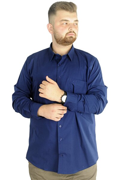 ModeXL Mode Xl Великий розмір Чоловіча класична сорочка з кишенями з еластаном 20350 Індіго