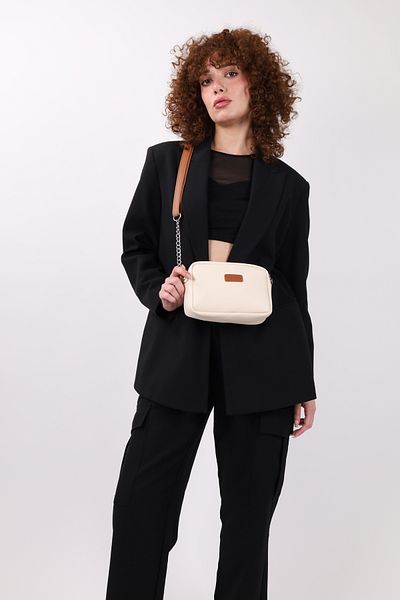 NOTHING Dámská krémová taška s řetízkem na rameno a crossbody kabelka Leo