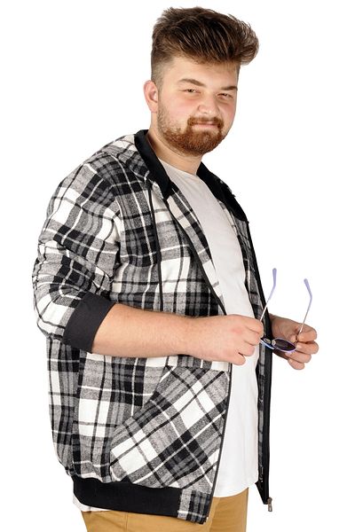 ModeXL Mode Xl Ανδρικό φούτερ με κουκούλα με φερμουάρ. Pocket Lumberjack 21570 Μαύρο