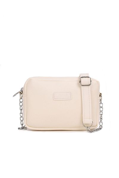 NOTHING Dámská krémová mini kabelka s řetízkovým popruhem přes rameno a crossbody kabelka Leo