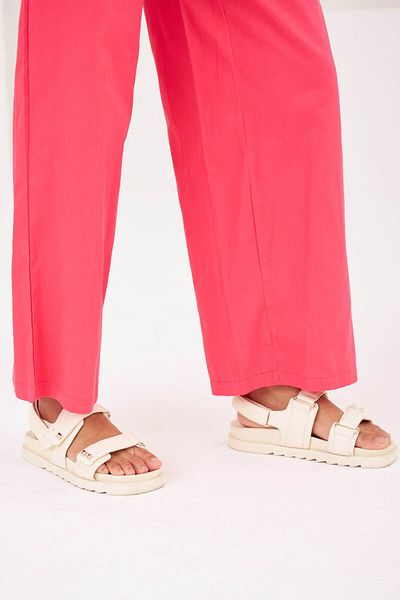Orfeo Negro WOMEN'S ELASTIC WAIST COMFORTABLE FIT COTTON TABARDINE TROUSERS