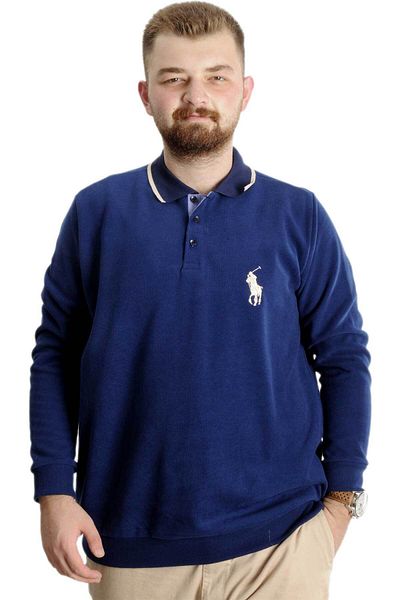 ModeXL Mode Xl Large Size Ανδρικό Sweat Polo Thessaloniki Horse 23442 Indigo