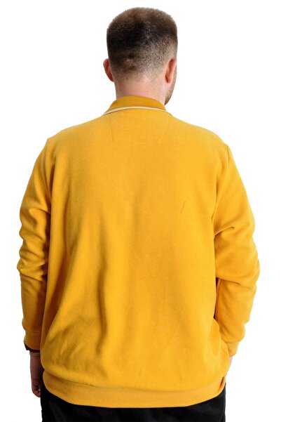 ModeXL Mode Xl Large Size Men's Sweat Polo Thessaloniki Horse 23440 Mustard