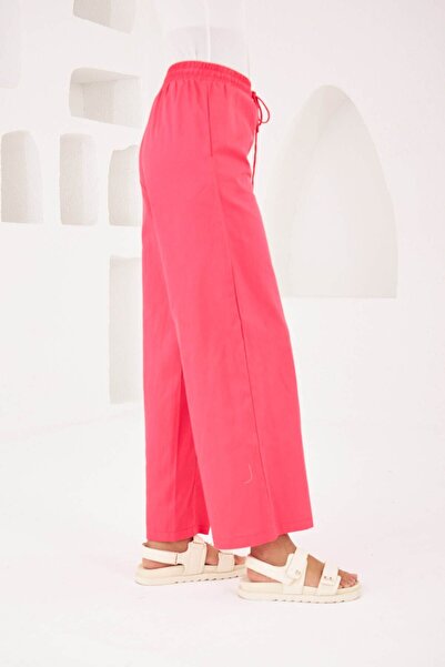 Orfeo Negro WOMEN'S ELASTIC WAIST COMFORTABLE FIT COTTON TABARDINE TROUSERS