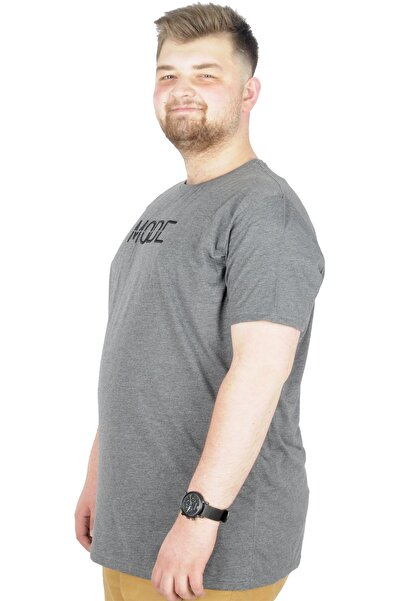 ModeXL Mode Xl Μπλουζάκι μεγάλου μεγέθους Crew Neck Mode 22180 Antramelange