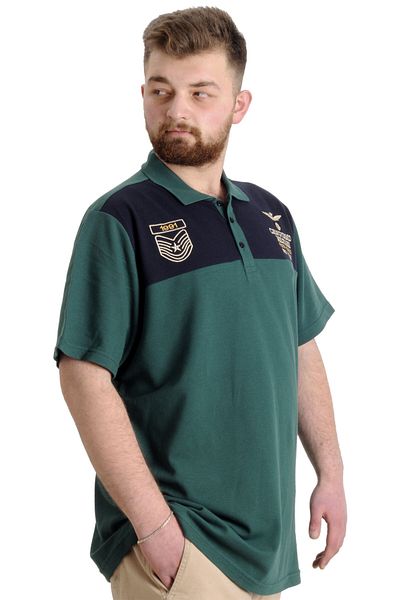 ModeXL Ανδρικό T-shirt Mode Xl Large Size Polo Militare 23327 Nefti