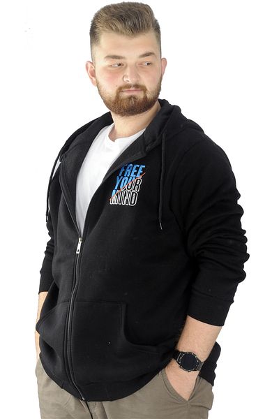 ModeXL Mode Xl Ανδρικό φερμουάρ ιδρώτα Free Your Mind 22536 Μαύρο