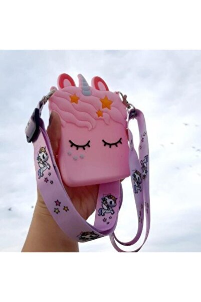 YİĞİT TİCARET Ünicorn Tasarım Silikon Omuz Askılı Çanta Pembe