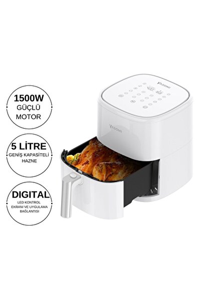 Yasomi Y22 Beyaz Airfryer 1500w 5lt Akıllı Fritöz ( Türkiye Garantili)
