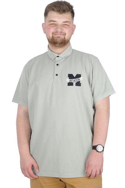ModeXL Mode Xl Μπλουζάκι μεγάλου μεγέθους Polo Embiriodery M 22343 Πράσινο