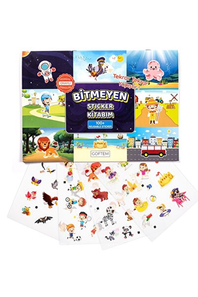 Gepettoys Pedagog Psikolog Onaylı Bitmeyen Sticker Kitabım Tekrar Tekrar Kull...